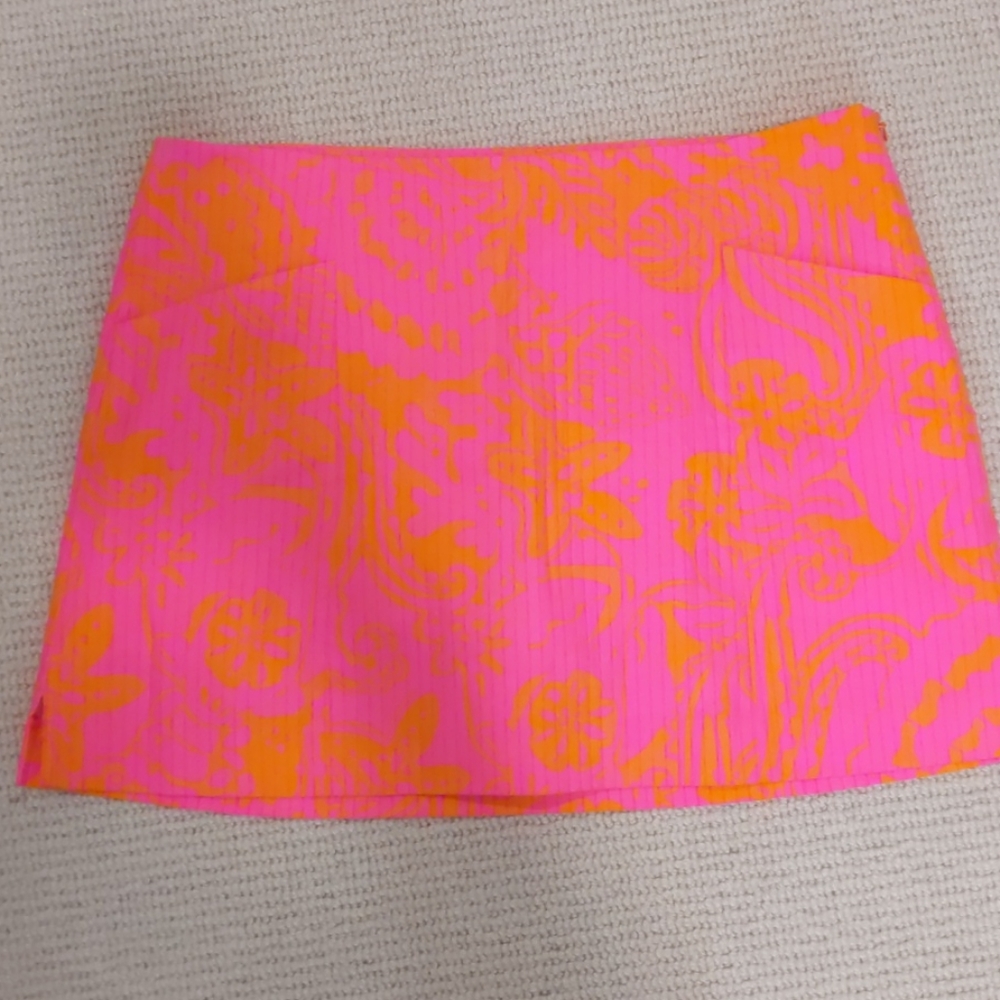 Lily Pulitzer Skort 15”L 17” waist width side zip